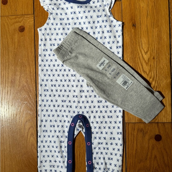 Cloud Island & Osh Kosh 2 pc One pc Jump suit 3-6 Months,Leggings 6-9 Mo… - Picture 2 of 9